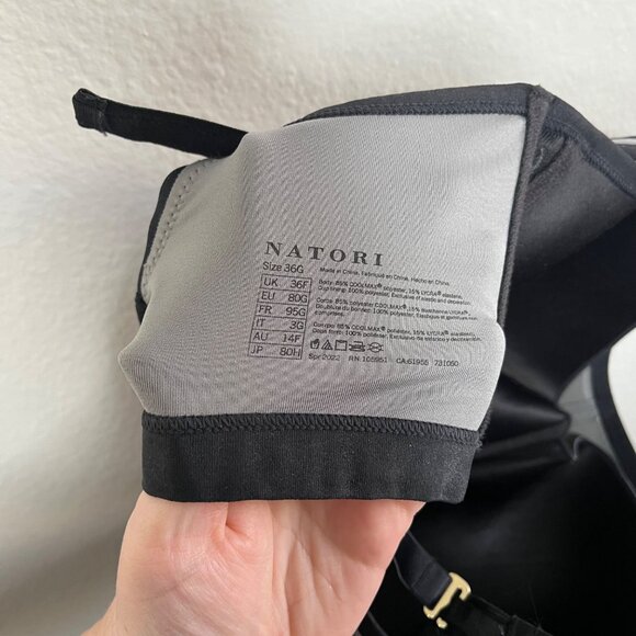 Natori Womens Yogi Contour Underwire Sports Bra 36G Gray Black 731050 - Picture 6 of 6